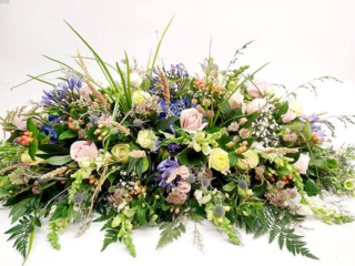 Monet--.casket-spray-$350.00-stunning-cottage-garden-look-in-soft-colours