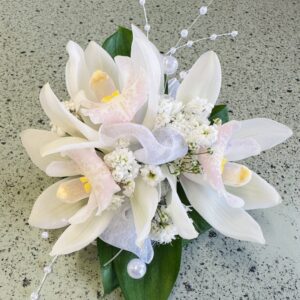 Orchid wrist corsage